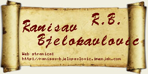 Ranisav Bjelopavlović vizit kartica